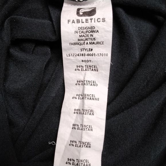 Fabletics Top Sz XXS  Black Side Tie Knit  Long Sleeve Activewear Leisurewear - Picture 8 of 9